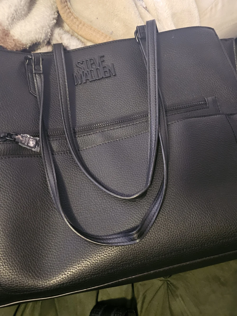 Steve Madden Black Pebble Tote Bag